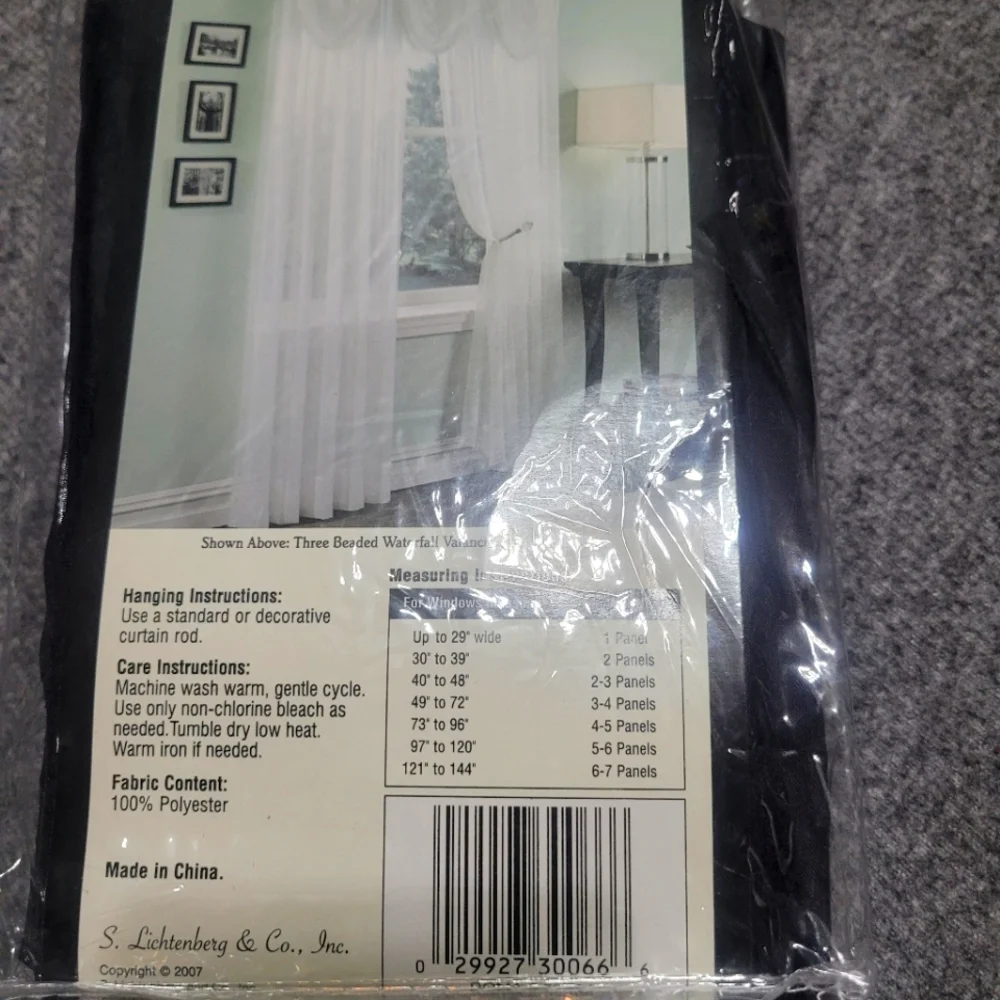 6 NEW Black Sheer Curtain Panels~Roman II~One Panel Each~6 Total~59x84 - Picture 2 of 7